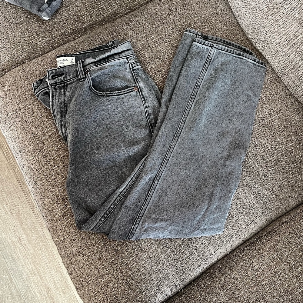 Abercrombie high rise ankle straight jeans